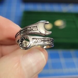 Wrench Silver Tone Ring